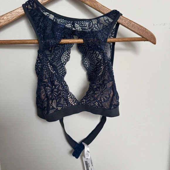 NWT La vie en Rose Lace Bralette in Navy Blue S - Picture 3 of 5